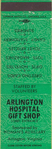 Matchbook Cover - Arlington Hospital Gift Shop VA