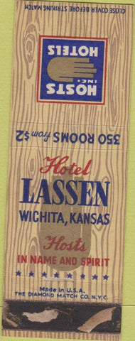 Matchbook Cover - Hotel Lassen Wichita KS WEAR