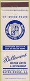 Matchbook Cover - Bellemont Motor Hotel Baton Rouge LA