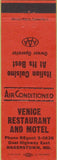 Matchbook Cover - Venice Restaurant Motel Hagerstown MD