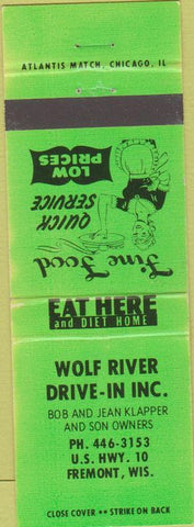 Matchbook Cover - Wolf River Drive In Fremont WI