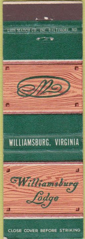 Matchbook Cover - Williamsburg Lodge VA