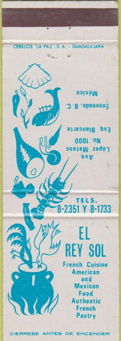 Matchbook Cover - El Rey Sol restaurant Ensenada BC Mexico WEAR