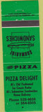 Matchbook Cover - Pizza Delight Canada