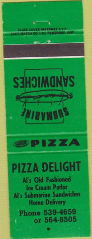 Matchbook Cover - Pizza Delight Canada
