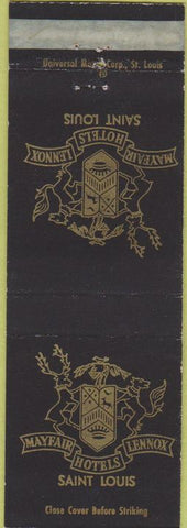Matchbook Cover - Hotels Mayfair Lennox Saint Louis MO