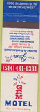 Matchbook Cover - Gem Motel Montreal West QC