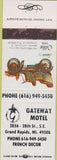 Matchbook Cover - Gateway Motel Grand Rapids MI