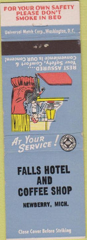 Matchbook Cover - Falls Hotel Coffee Shop Newberry MI