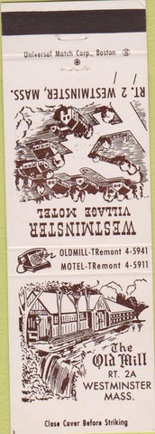 Matchbook Cover - Westminster Village Motel MA