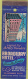 Matchbook Cover - Broadway Hotel Boston MA WEAR