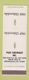 Matchbook Cover - 1969 Oldsmobile Piles Chevrolet Williamstown KY