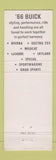 Matchbook Cover - 1966 Buick Wildcat Peairs Bros Bellflower CA