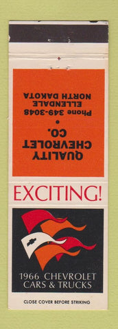 Matchbook Cover - 1966 Chevrolet Ellendale ND