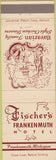 Matchbook Cover - Fisher's Frankenmuth Hotel MI
