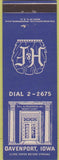 Matchbook Cover - Hill Fredericks Mortuary Davenport IA