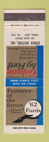 Matchbook Cover - 1962 Ford Galaxie Genoa OH
