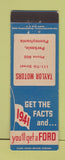 Matchbook Cover - 1941 Ford Taylor Motors Perkasie PA low phone #