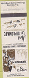 Matchbook Cover - Motel Le Diplomate Montreal