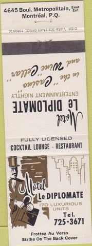 Matchbook Cover - Motel Le Diplomate Montreal