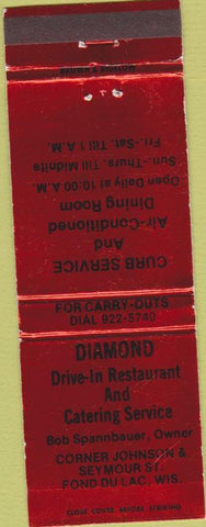 Matchbook Cover - Diamond Drive In Fond Du Lac WI