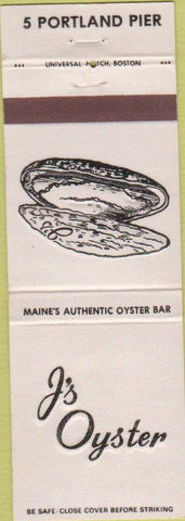 Matchbook Cover - J's Oyster Portland ME