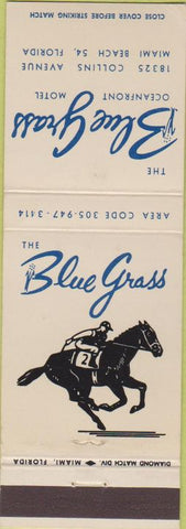 Matchbook Cover - The Blue Grass Miami Beach FL horse racing motel