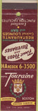 Matchbook Cover - Hotel Touraine Boston MA