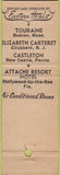 Matchbook Cover - Hotel Touraine Boston MA