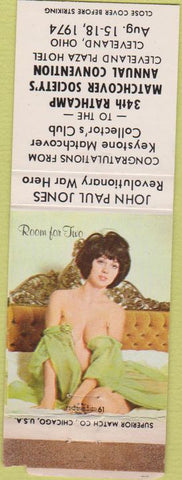 Matchbook Cover - RMS 1974 Cleveland OH pinup WORN