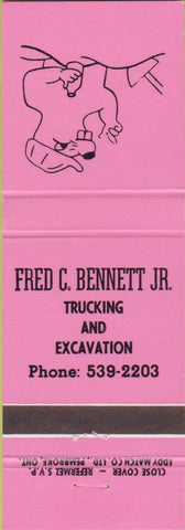 Matchbook Cover - Fred Bennett Trucking Excavation beaver Canada
