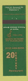 Matchbook Cover - 20th Century Restaurant Elmhurst IL
