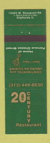 Matchbook Cover - 20th Century Restaurant Elmhurst IL