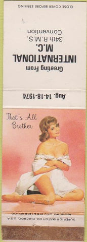 Matchbook Cover - RMS 1974 Cleveland OH pinup Strike Rite