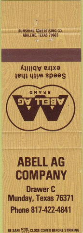 Matchbook Cover - Abell Ag Co Munday TX seeds