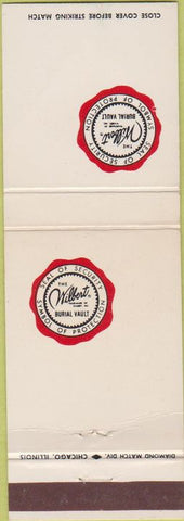 Matchbook Cover - Wilbert Burial Vaults Forest Park IL