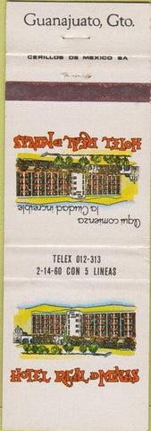 Matchbook Cover - Hotel Real d Minas Guanajuato Mexico