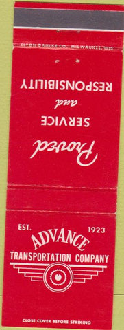 Matchbook Cover - Advance Transport Co trucking Chicago IL