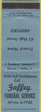 Matchbook Cover - Gaffey Funeral Servie Medford WEAR