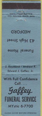 Matchbook Cover - Gaffey Funeral Servie Medford WEAR