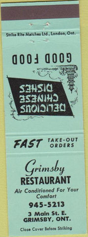 Matchbook Cover - Grimsby Restaurant ON