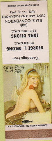 Matchbook Cover - RMS 1974 Cleveland OH pinup WORN