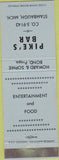 Matchbook Cover - Pike's Bar Stambaurgh MI