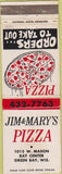 Matchbook Cover - Jim's Pizza Green Bay WI WEAR