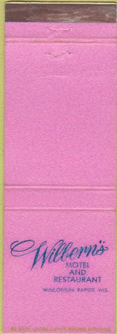 Matchbook Cover - Wilbern's Motel Wisconsin Rapids WI