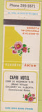 Matchbook Cover - Capri Motel Calgary Alberta