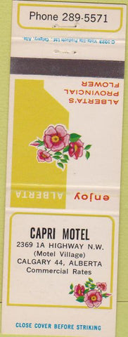 Matchbook Cover - Capri Motel Calgary Alberta