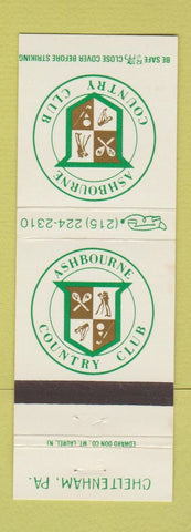 Matchbook Cover - Ashbourne Country Club Cheltenham PA