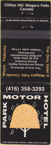 Matchbook Cover - Park Motor Hotel Niagara Falls Canada