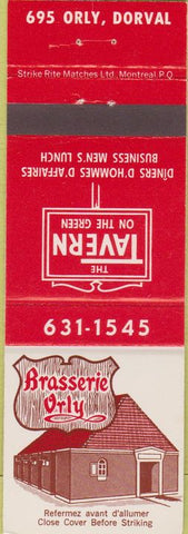 Matchbook Cover - Brasserie Orly  Dorval